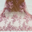 Beaded 3D Floral Lace Fabric 52" Wide