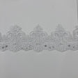 Beaded Corded Lace Trim 4" Polyester Net Mesh