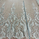 Beaded Embroidered Lace Mesh Fabric