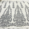 Beaded Lace Fabric on Polyester Net Mesh 54"
