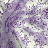 1 Yard Silver Beaded Lace Fabric Embroidered on Polyester Net Mesh for Couture Wedding and Evening Dresses – 53"