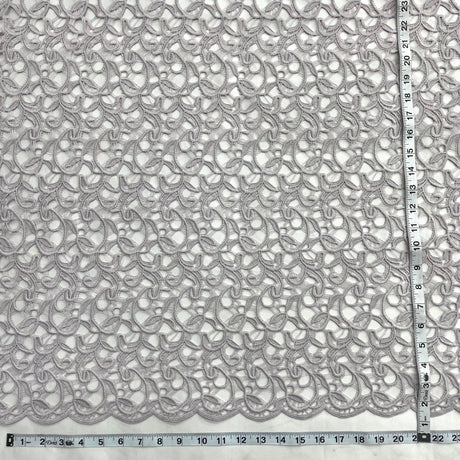 Embroidered Lace Fabric Blush 55" Polyester Net Mesh