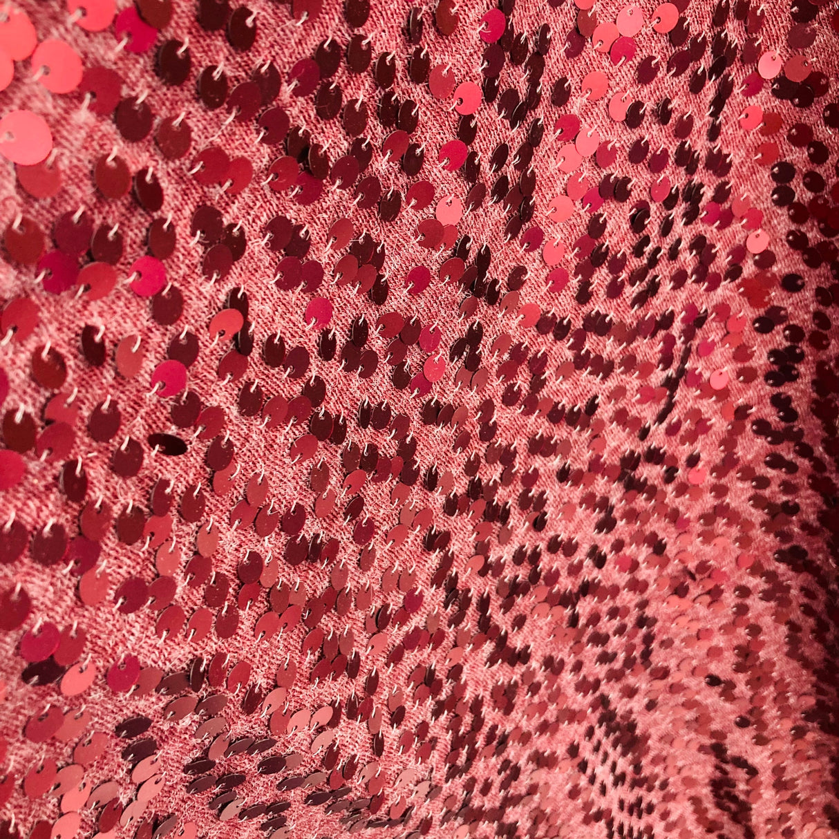 Sequined Polyester Jersey Net Mesh Fabric 4-Way Stretch