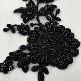 Beaded Corded Floral Lace Applique