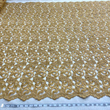 Beaded Corded Bridal Lace Ivory Mesh