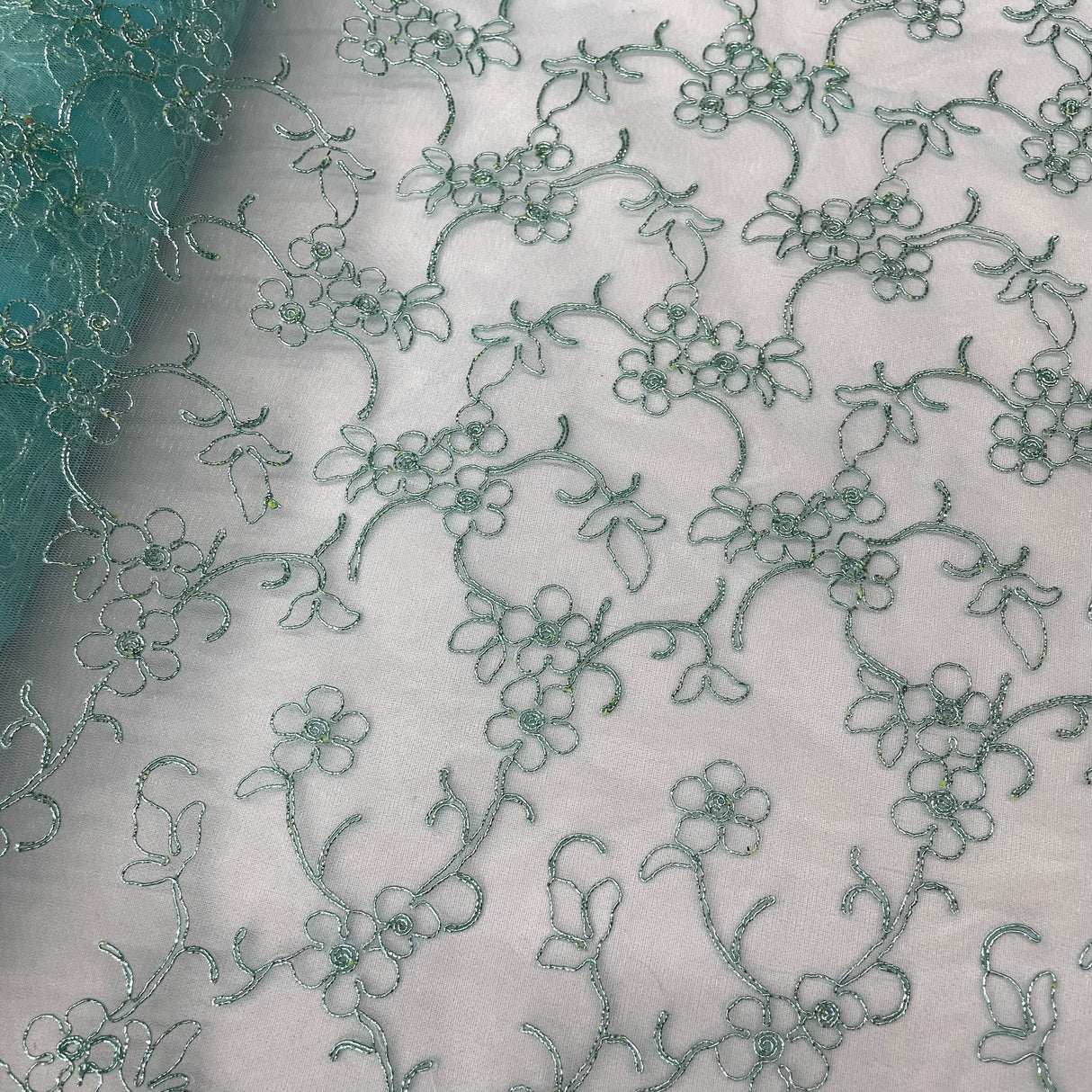 Corded Bridal Lace Fabric 54" Polyester Net Mesh