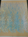 Phoenix Sequin Feather Polyester Fabric - Iridescent Flame Design, 54" Width (1 Yard)