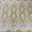 Beaded Lace Fabric on Polyester Net Mesh