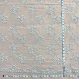 Beaded Sequined Lace Fabric on Polyester Net Mesh