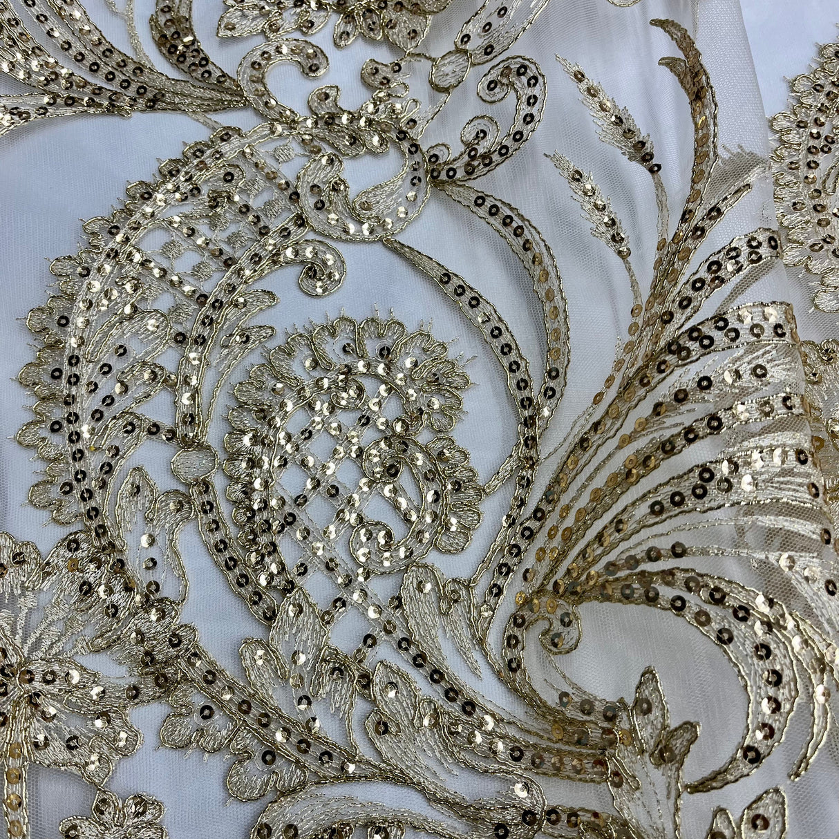 Sequined Corded Bridal Lace