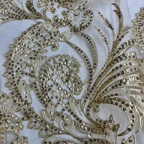 Sequined Corded Bridal Lace