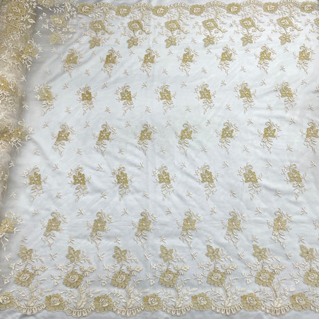 Bridal Lace Fabric Corded Embroidered 54" Wide