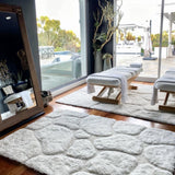 Soft Cozy 3D Rock Design Polyester Fabric - Hand Carved Rock Pattern, 5' X 7', Earth, Ivory, Steel (1 Rug)