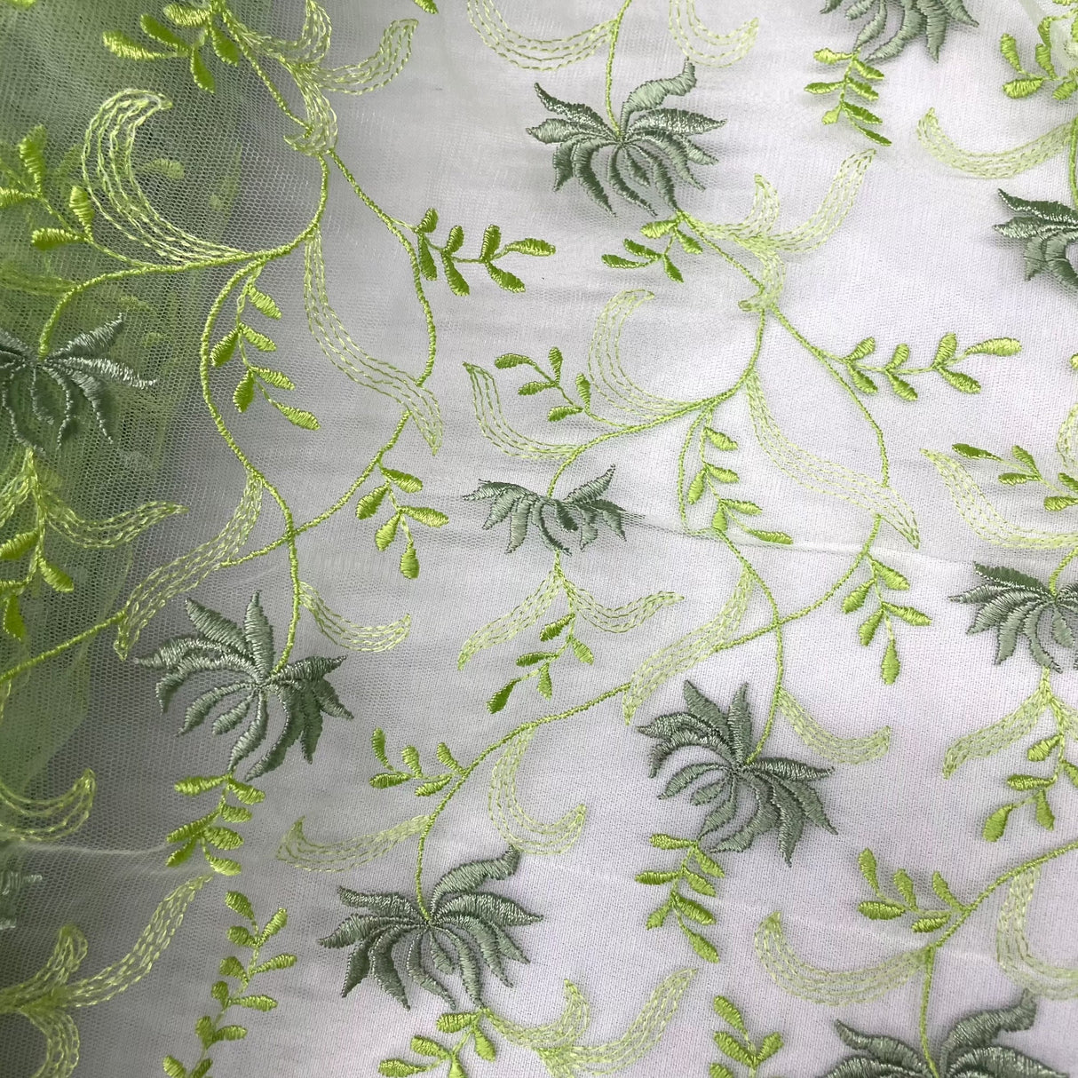 Embroidered Lace Fabric 100% Polyester Net Mesh 54"