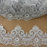 Corded Lace Trim Embroidered Net Mesh 4"