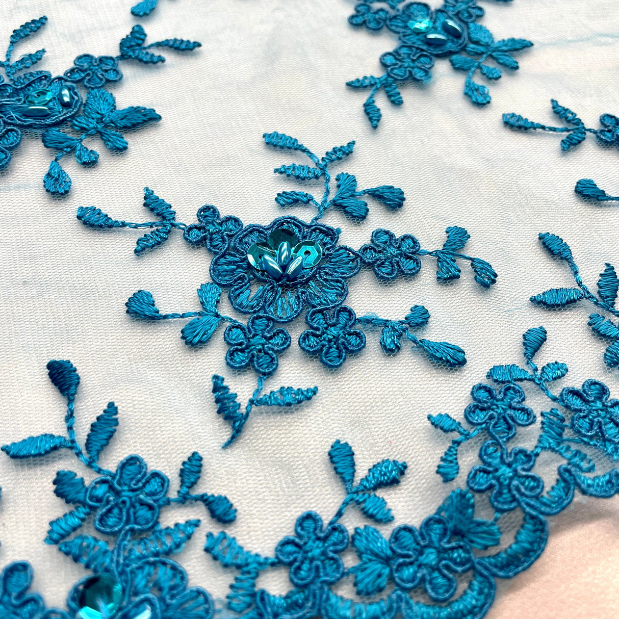 Beaded Corded Bridal Lace Fabric 52" Wide