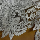 1 Yard Glamorous Beaded and Corded Bridal Lace Fabric Embroidered on Polyester Net Mesh