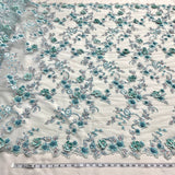 Beaded 3D Floral Lace Fabric 54" Wide