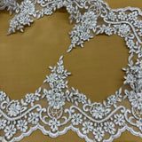 Beaded Corded Floral Lace Trimming