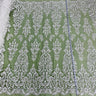1 Yard Beaded Lace Fabric Embroidered on 100% Polyester Net Mesh | Off White, Ivory