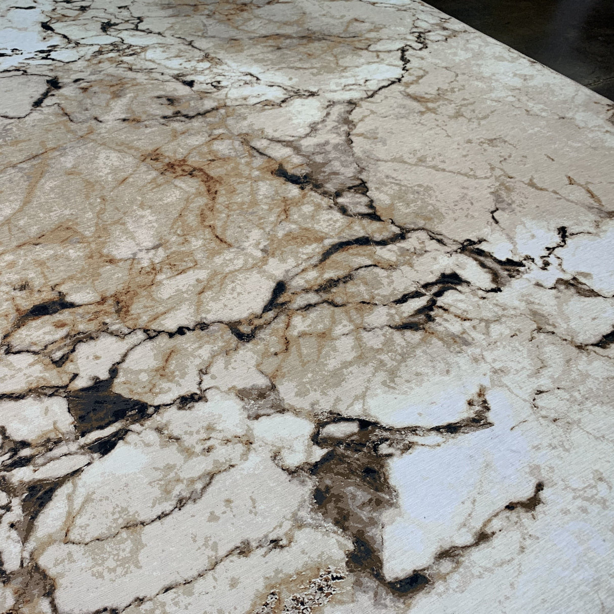 Earth Tones Vintage Marble Style Polypropylene Fabric - Tan Marble Print, 7'6" X 10'3" (1 Piece)