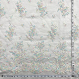 1 Yard Corded Bridal Lace Fabric Embroidered on Polyester Net Mesh for Elegant Wedding and Evening Gowns – 54"