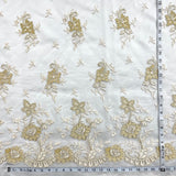 1 Yard Corded Bridal Lace Fabric Embroidered on Polyester Net Mesh for Elegant Wedding and Evening Gowns – 54"