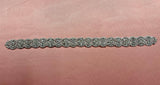 Crystal Floral Bridal Rhinestone Sash Applique Crystal Sash Fabric - Silver Floral Pattern, 18.75" X 1.25" (1 Piece)