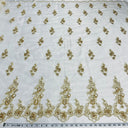 Beaded Corded Floral Bridal Lace Fabric 54"