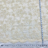 Beaded Lace Fabric Ivory Gold