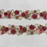 Beaded Corded Lace Trim on Polyester Organza