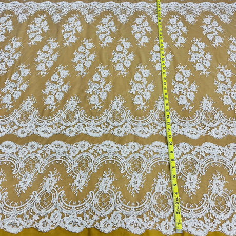 Beaded Corded Bridal Lace Mesh