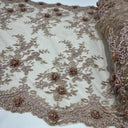 Beaded 3D Floral Lace Trimming 21" Wide
