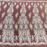Beaded Lace Fabric on Polyester Net Mesh 52"