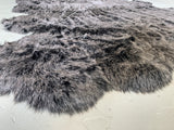 Renne Area Rug Bed Cover Collection Faux Fur Fabric - White, Tip Dye Gray, Animal Shape, 5' X 8', 2' X 6', 2' X 3' (1 Unit)