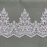 Corded Lace Trimming Embroidered On 100 Percent Polyester Net Mesh Fabric - Floral Corded Embroidery, 6" Wide (1 Yard)