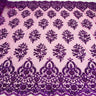 Beaded Corded Bridal Lace Polyester Fabric - Embroidered Net Mesh, Royal Blue, 53" Width (1 Yard)