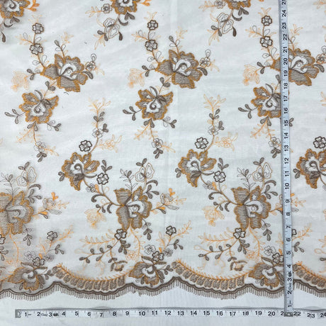 1 Yard Luxury Embroidered Lace Fabric for Bridal Evening Dresses 51 inch Width
