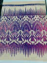 Tribal Sequin Fabric - Aqua Blue Iridescent On Black Mesh, 54" Width (1 Yard)