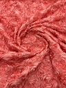 Rosette 3D Satin Polyester Fabric - 3D Rosette Design, 54" Width (1 Yard)
