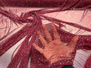 Sheer All Over AB Rhinestones Stretch Power Mesh Fabric - Colorful Rhinestone Embellishment, 58IN WIDTH (1 Yard)