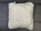 Renne Pillow Collection Sheepskin Fabric - White, Tip Dye Gray, 20" X 20" (1 Pillow)
