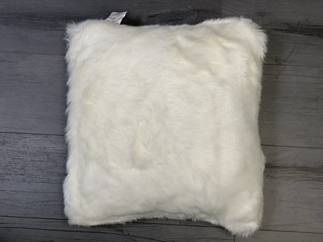 Renne Pillow Collection Sheepskin Fabric - White, Tip Dye Gray, 20" X 20" (1 Pillow)