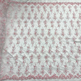 Corded Bridal Lace Fabric on Polyester Net Mesh