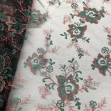 Embroidered Lace Fabric 100% Polyester Net Mesh 51"