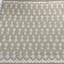 Corded Bridal Lace Fabric on Polyester Net Mesh