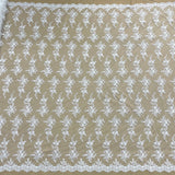 Corded Bridal Lace Fabric on Polyester Net Mesh