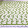 Beaded Lace Fabric Embroidered On 100 Percent Polyester Net Mesh Fabric - Lime Green, Lt. Blue, Orange, 54" Width (1 Yard)