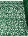 Angela Metallic Corded Lace Fabric - Embroidered Sequins Mesh Lace, Double Scallop Edge, 50-54" Width (1 Yard)