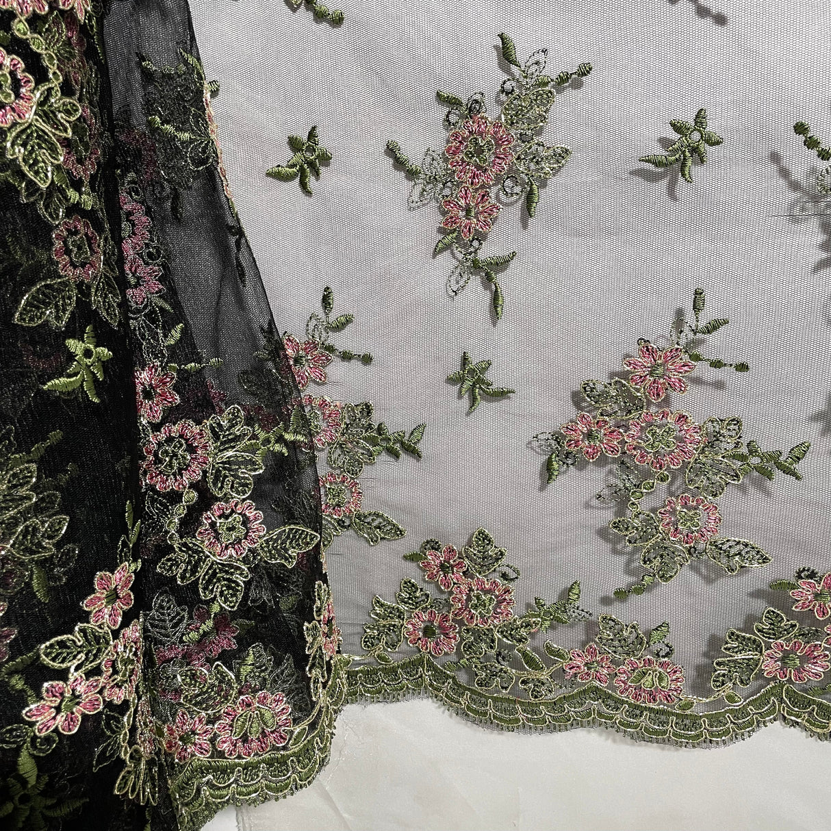 Corded Bridal Lace Fabric 100% Polyester Net Mesh